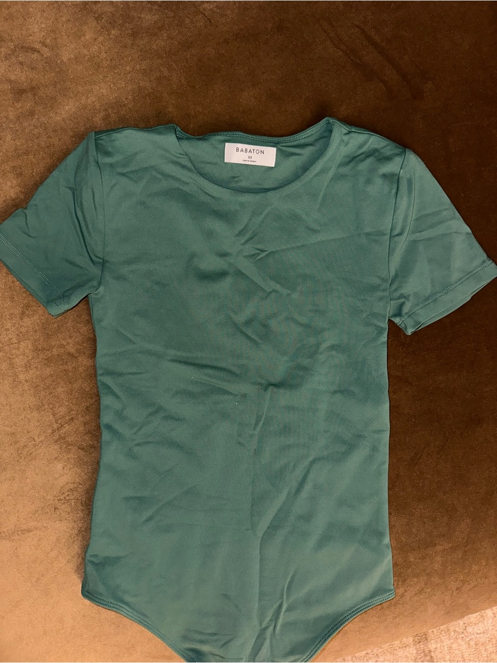 Babaton Teal Short-Sleeve Crew Bodysuit
